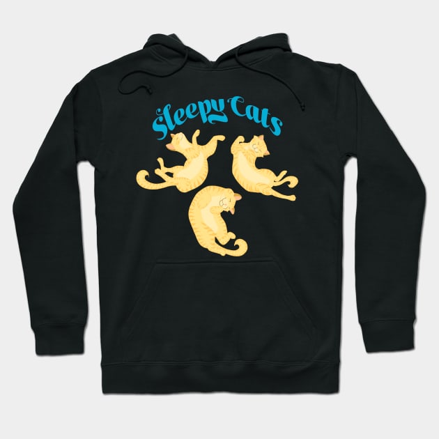 Sleepy Cats in Blue Hoodie by Brushes with Nature